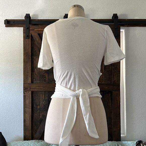 NWT Anthroplogie Pilcro Tie-Front Top White Size X-Small - Picture 5 of 12